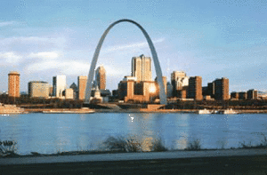 The Gateway to the West in Downtown St Louis Missouri