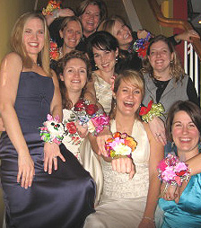 Very happy bride and maids